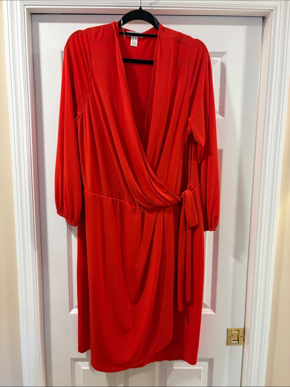 London Times Women’s Plus Red Wrap Dress